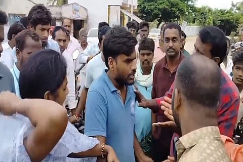Commotion at Kondareddypally in Telangana's Nagarkurnool district.