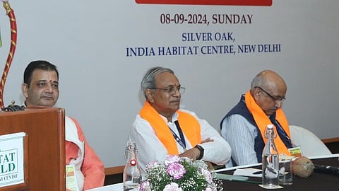 Former Supreme Court judge Justice Hemant Gupta (extreme right)