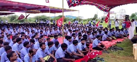 Screengrab of workers strike