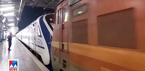 Vande Bharat train being attached to diesel engine