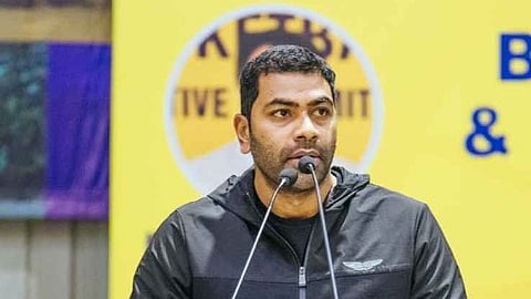 Minister and Tamilaga Vettri Kazhagam (TVK) leader Aadhav Arjuna