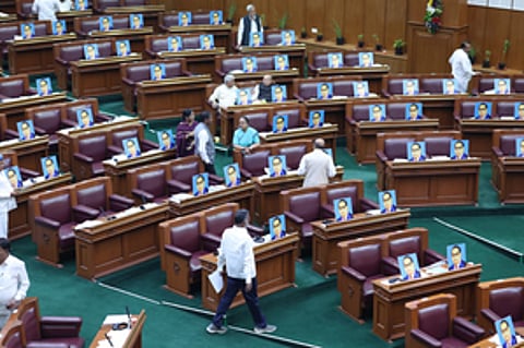 Karnataka Congress protests over Amit Shah's remarks on Ambedkar