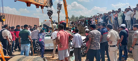 Six from a family killed after container truck overturns onto car near Bengaluru