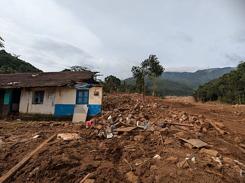 A view of the debris of the 2024 Wayanad landslides