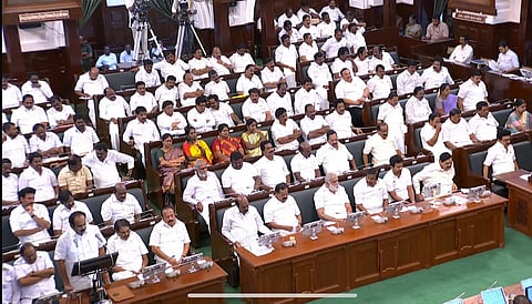 Tamil Nadu Assembly while state Finance Minister Thangam Thenarasu presents the Budget 2025-26