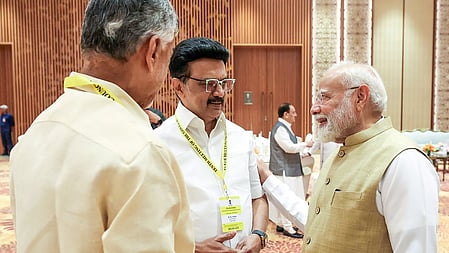 Tamil Nadu Chief Minister M.K. Stalin attended the NITI Aayog meeting chaired by Prime Minister Narendra Modi