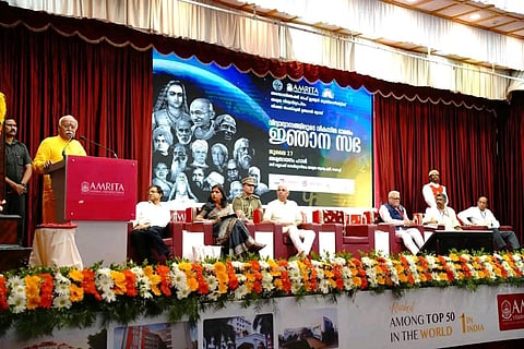 RSS chief Mohan Bhagavat speaking at the event