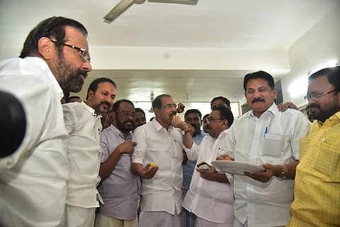 Image featuring Congress leaders celebrating victory
