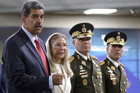 Nicolás Maduro and his wife, who have both been captured by the US, arriving at a court in Caracas, Venezuela, in July 2024.