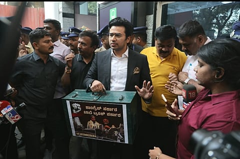 Tejasvi Surya detained during metro fare hike protest in Bengaluru