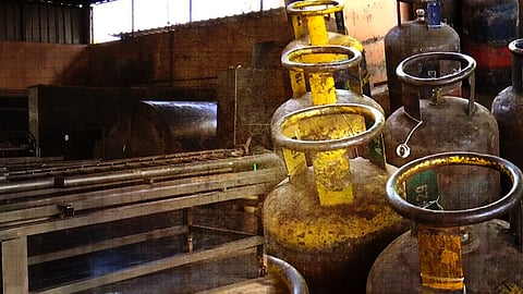 Crematorium and LPG cylinder, image used for representation