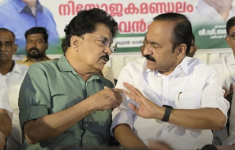 PK Sasi with VD Satheesan at an election convention