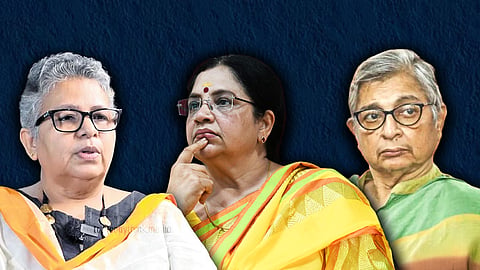 Collage of Deedi Damodaran, Bhagyalakshmi, K Ajitha