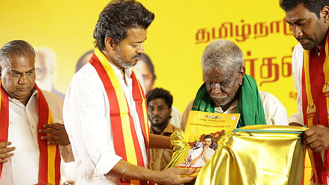 Vijay releasing the TVK manifesto before the 2026 Assembly polls