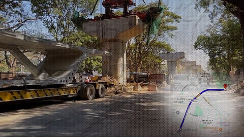 The under-construction Ejipura flyover in Bengaluru.
