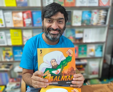 Bengaluru-based graphic novelist Falah Faisal, creator of India's first Muslim superhero Musalman.