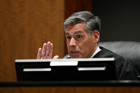 Fourth District Court Judge Tony Graf in Provo listens during a hearing for Tyler Robinson, accused in the fatal shooting of Charlie Kirk, in 4th District Court in Provo, Utah, on Friday, June 12, 2026.