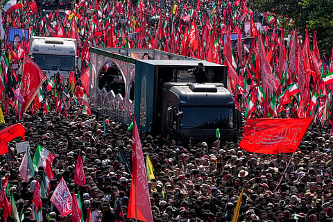 Mourners throng funeral procession in Tehran for Iran's Supreme Leader Ayatollah Ali Khamenei