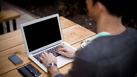 A man working on a laptop
