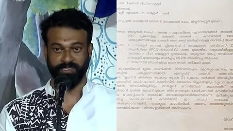 Image featuring Sugathan and the letter he recived