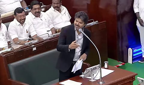 Chief Minister Vijay in the Tamil
Nadu Assembly