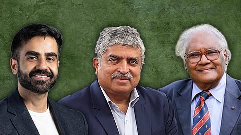 Nikhil Kamath, Nandan Nilekani, and CNR Rao