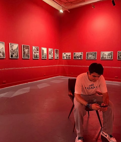 Raihan Vadra amidst his photographs