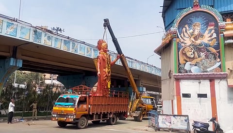 Telangana govt removes unauthorised Ram statue from Basheerbagh, BJP dubs it ‘anti-Hindu’