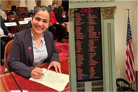 California Senator Aisha Wahab, vote on Senate Bill 403 in Assembly