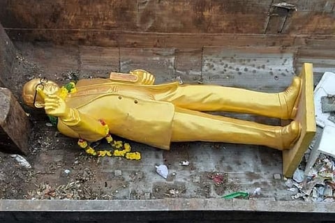 Ambedkar statue broken, dumped in garbage in Hyderabad: Probe ordered