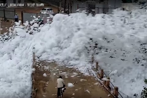 Frothy mess: Mild weekend rain causes Bengaluru’s Bellandur Lake to foam yet again