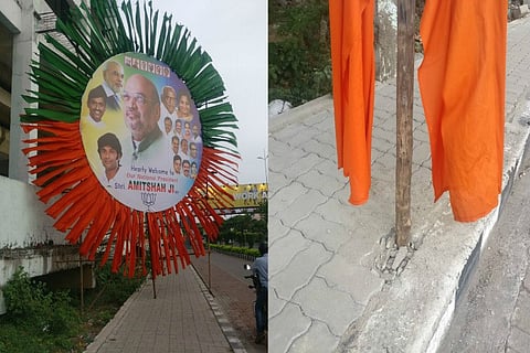 Chennai footpaths damaged for banners: This time to welcome BJP’s Amit Shah