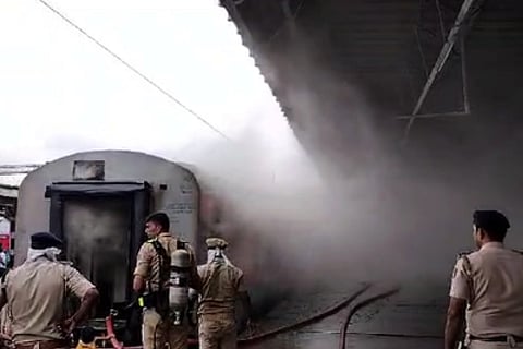 Fire erupts in Udyan Express after reaching Bengaluru railway station