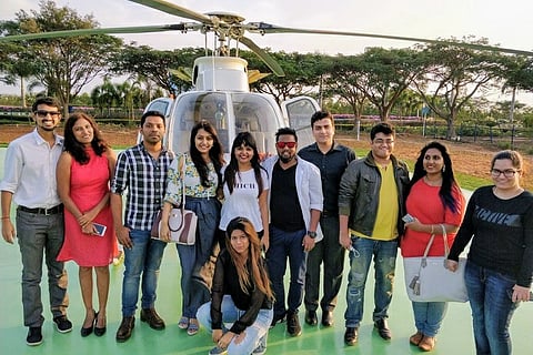 Love in the air: Lucky couples enjoy early ride on Bengaluru's heli-taxis