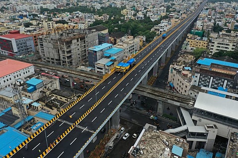 Steel bridge from Indira Park to VST constructed in Hyderabad