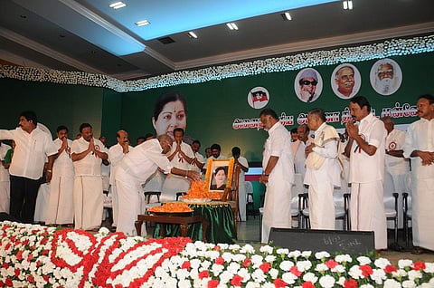 Jayalalithaa present at GC meet in spirit, as a portrait on an empty chair