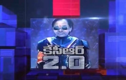 KCR as Baahubali and Chitti: Telugu TV channels get creative on results day
