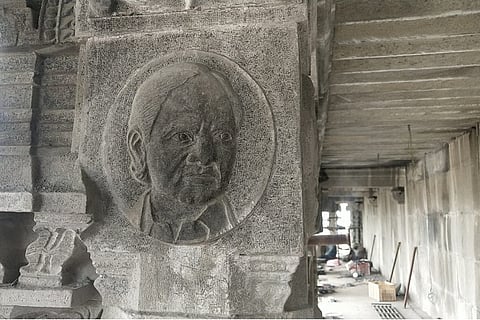 Telangana CM's face carved on Yadadri temple pillar sparks row, opposition flays KCR
