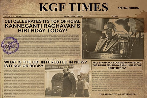 The newspaper themed poster features actor Rao Ramesh as Kanneganti Raghavan, a CBI officer.
