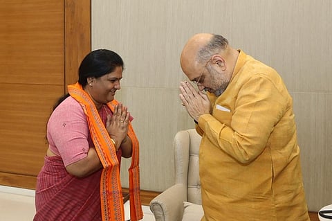 Former Andhra MP Kothapalli Geetha joins BJP after meeting Amit Shah