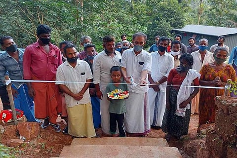 Mahallu Committee members inaugurating the pathway