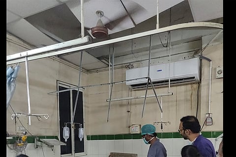 False ceiling crashes in Hyderabad’s Osmania Hospital, two injured