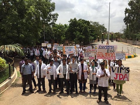 'We are modern slaves' say junior doctors on indefinite strike in Karnataka
