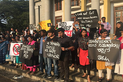 Protestors demand justice for Raichur victim at Town Hall in Bengaluru