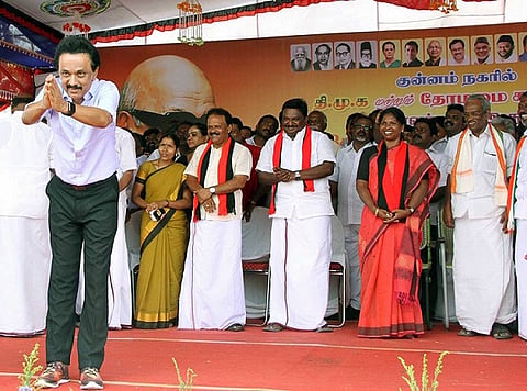 Stalin mocks Jayalalithaa, enacts how AIADMK leaders behave in front of her
