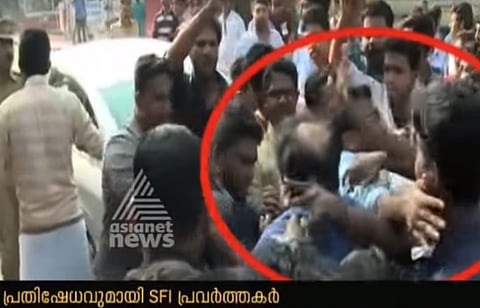 SFI activists slap and manhandle former Indian diplomat T.P. Sreenivasan, CPI(M) apologises