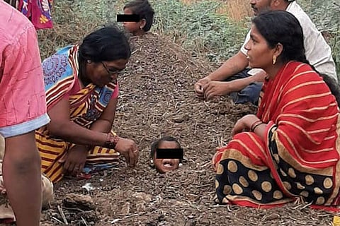 Kids with disabilities buried neck-deep in goat dung during solar eclipse in K'taka village