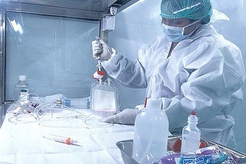 A medical professional at a lab