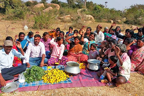 Denied ration for not linking Aadhaar, Chikballapur Dalit families eat raw veggies in protest