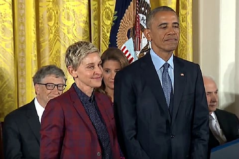 Obama awards Ellen DeGeneres highest American civilian honour in an emotional ceremony